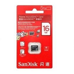 移动存储卡(16GB)品牌:SanDisk类型:TF(micro-SD)卡容量:16G速度级别:Class 4